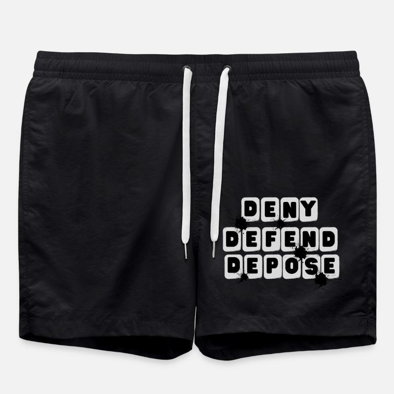 DENY DEFEND DEPOSE - Swim Trunks - black