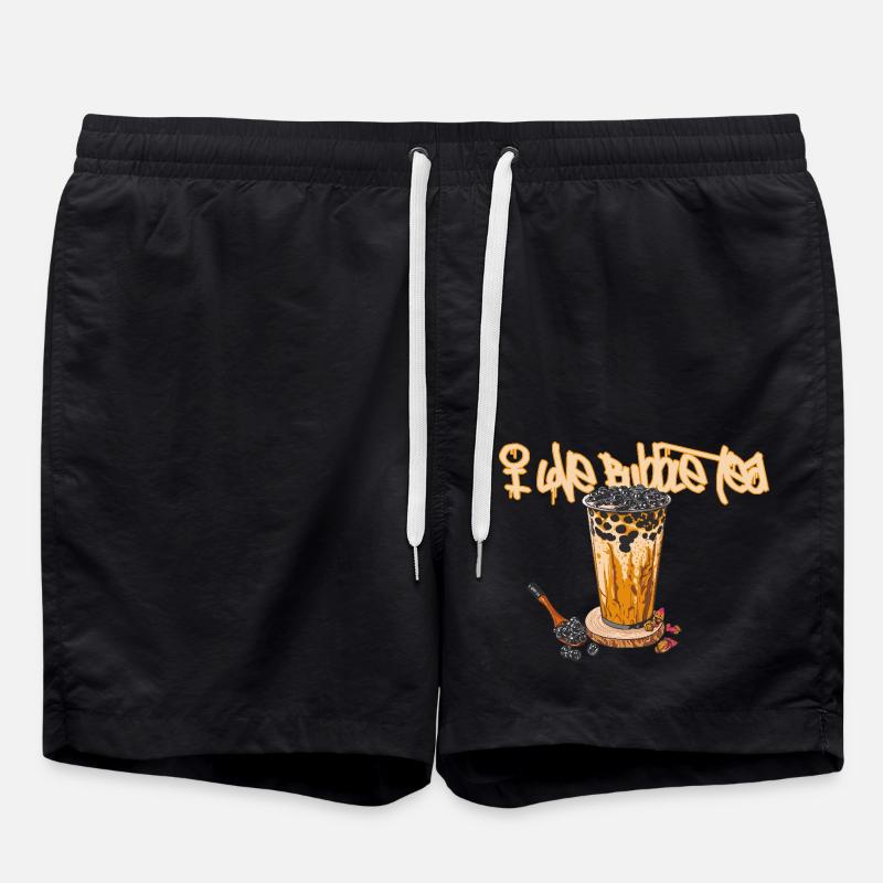 Bubble Tea // Illustration - Swim Trunks - black
