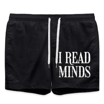I Read Minds 13 - Badeshorts - Schwarz - Vorne - AI Model Male 185 light (185cm)