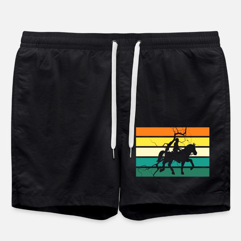 Reiten Pferde - Badeshorts - Schwarz