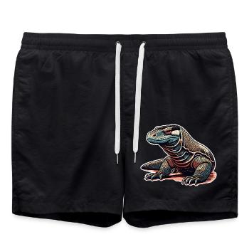 Komodowaran Komodo Dragon - Badeshorts - Schwarz - Vorne - AI Model Male 185 light (185cm)