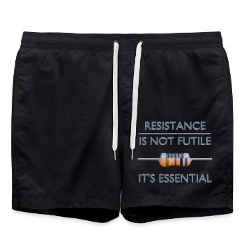 Widerstand ist nicht zwecklos, er ist unerlässlich - Badeshorts - Schwarz - Vorne - AI Model Male 185 light (185cm)