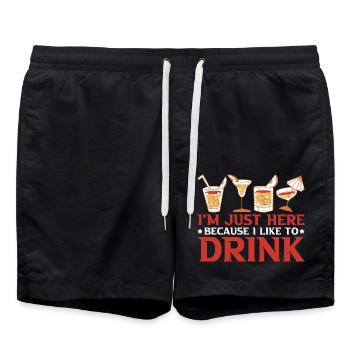 I'm Just Here Because I Like To Drink 3 - Badeshorts - Schwarz - Vorne - AI Model Male 185 light (185cm)