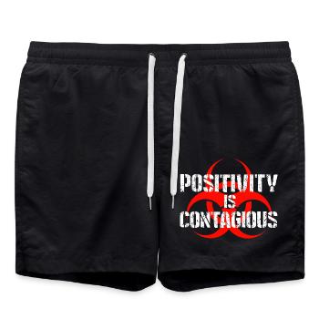 Positivity is Contagious – Spread - Swim Trunks - black - Front - AI Model Male 185 light (185cm)