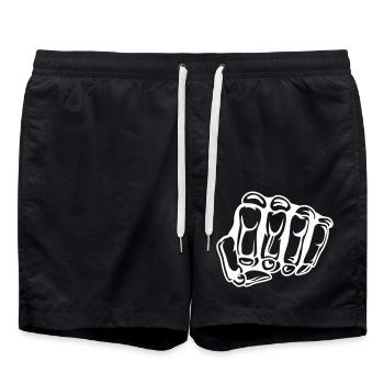 poing de crâne - Short de bain - noir - Devant - AI Model Male 185 light (185cm)