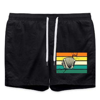 Accordéoniste Accordéon - Short de bain - noir - Devant - AI Model Male 185 light (185cm)