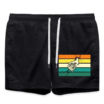 Horn player French horn - Swim Trunks - black - Front - AI Model Male 185 light (185cm)
