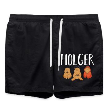Gamer Zocker Zocken Gaming Holger - Badeshorts - Schwarz - Vorne - AI Model Male 185 light (185cm)