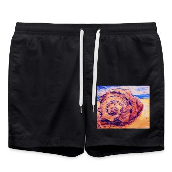Muschel - Badeshorts - Schwarz - Vorne - AI Model Male 185 light (185cm)