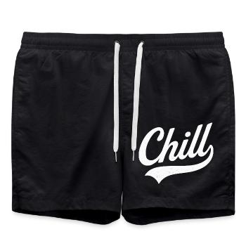 Chill en Style rétro tranquille - Short de bain - noir - Devant - AI Model Male 185 light (185cm)