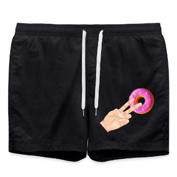 2 In The Pinky Donut - Badeshorts - Schwarz - Vorne - AI Model Male 185 light (185cm)