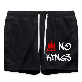 No Kings in America since 1776 - Swim Trunks - black - Front - AI Model Male 185 light (185cm)