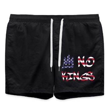 No Kings in America since 1776 Flag USA - Swim Trunks - black - Front - AI Model Male 185 light (185cm)