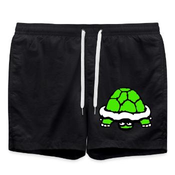 tortue cachée timide sourire drôle - Short de bain - noir - Devant - AI Model Male 185 light (185cm)