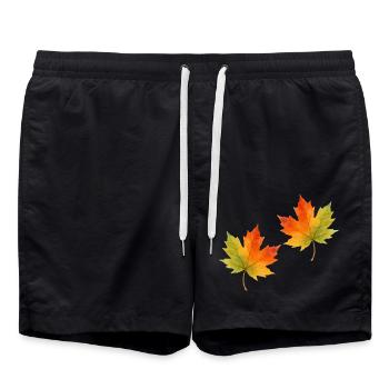 Feuille d’érable Feuille Aquarelle 2 - Short de bain - noir - Devant - AI Model Male 185 light (185cm)