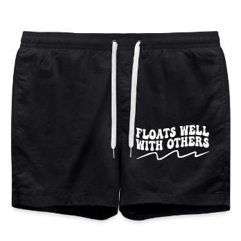 Floats Well With Others - Summer Joke, Lazy Tubing - Short de bain - noir - Devant - AI Model Male 185 light (185cm)