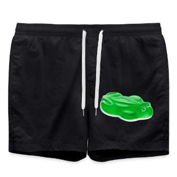 Gummifrosch real - Badeshorts - Schwarz - Vorne - AI Model Male 185 light (185cm)