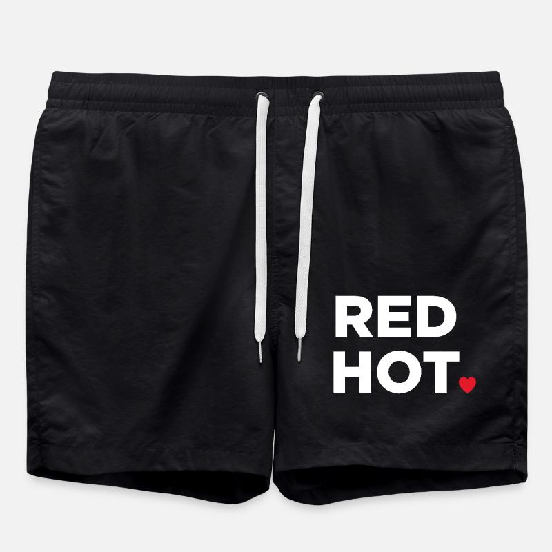 Rouge chaud - Short de bain - noir
