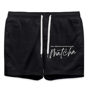 Post Pilates Matcha - Badeshorts - Schwarz - Vorne - AI Model Male 185 light (185cm)