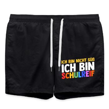 Kita Abgänger Einschulung Schulkind - Badeshorts - Schwarz - Vorne - AI Model Male 185 light (185cm)