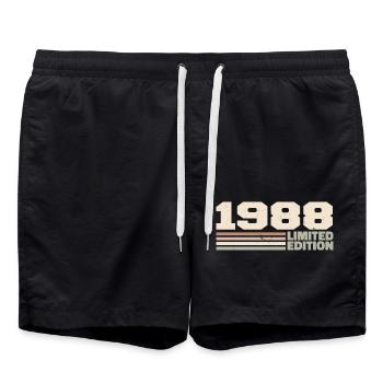 1988 Cadeau Anniversaire 1988 édition limitée 1988 - Short de bain - noir - Devant - AI Model Male 185 light (185cm)