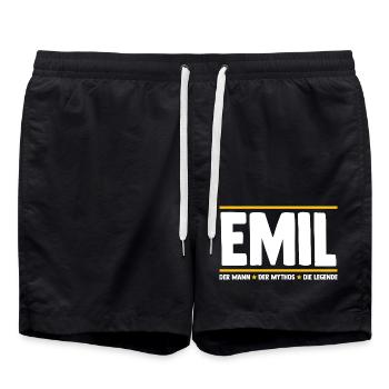 Emil - Badeshorts - Schwarz - Vorne - AI Model Male 185 light (185cm)