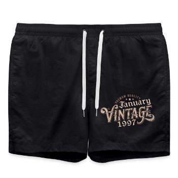 Janvier 1997 | 1997 Janvier Vintage Anniversaire - Short de bain - noir - Devant - AI Model Male 185 light (185cm)