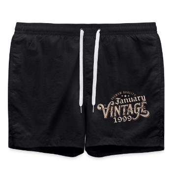 January 1999 | 1999 January Vintage Birthday - Swim Trunks - black - Front - AI Model Male 185 light (185cm)