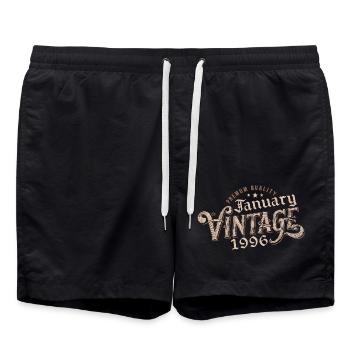 Januar 1996 | 1996 Januar Vintage Geburtstag - Badeshorts - Schwarz - Vorne - AI Model Male 185 light (185cm)