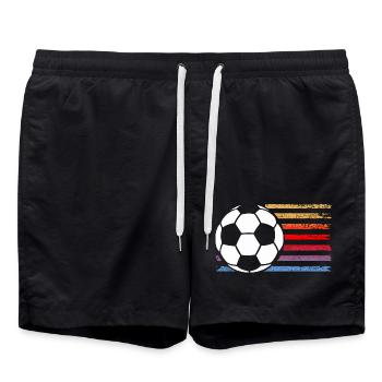 Fußballspieler Fußball - Badeshorts - Schwarz - Vorne - AI Model Male 185 light (185cm)