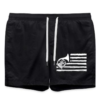 Horn player French horn - Swim Trunks - black - Front - AI Model Male 185 light (185cm)
