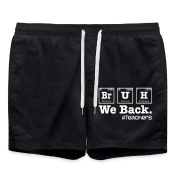 Bruh We Back To School - Table Elements Teacher - Short de bain - noir - Devant - AI Model Male 185 light (185cm)