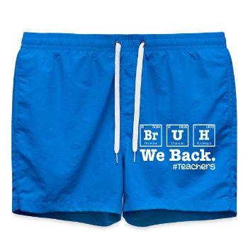 Bruh We Back To School - Table Elements Teacher - Swim Trunks - cobalt blue - Front
