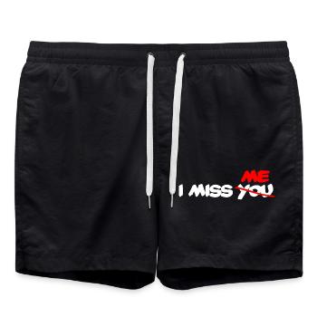 I miss me - I dont miss you - Badeshorts - Schwarz - Vorne - AI Model Male 185 light (185cm)