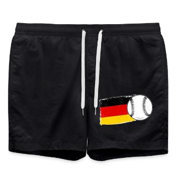 Baseball Player German Flag Baseball - Swim Trunks - black - Front - AI Model Male 185 light (185cm)