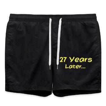 27 Years Later Funny Birthday Gifts, 27th Birthday - Swim Trunks - black - Front - AI Model Male 185 light (185cm)
