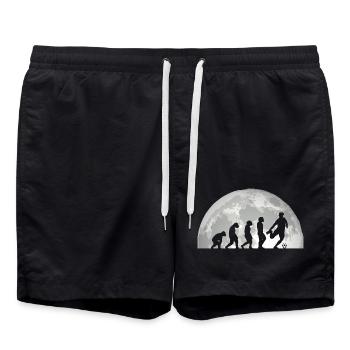 Fußballspieler Evolution Fußball - Badeshorts - Schwarz - Vorne - AI Model Male 185 light (185cm)