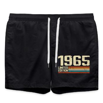 Vintage 1965 Anniversaire Rétro - Né en 1965 - Short de bain - noir - Devant - AI Model Male 185 light (185cm)