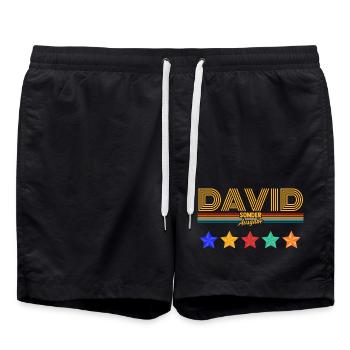 David - Short de bain - noir - Devant - AI Model Male 185 light (185cm)