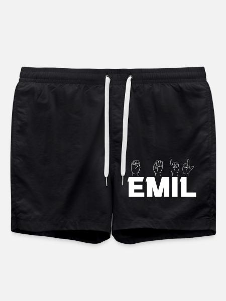 Sign Language Emil - Swim Trunks - black