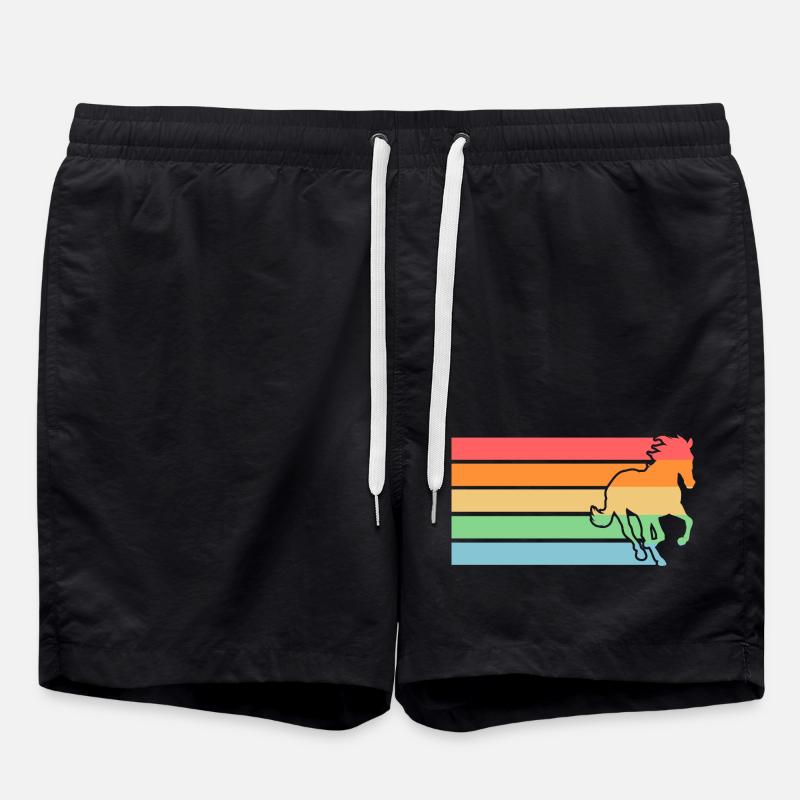 Reiten Pferd - Badeshorts - Schwarz