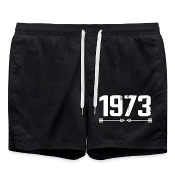 Né en 1973 Vintage 52 ans Cadeau d'anniversaire 53 - Short de bain - noir - Devant - AI Model Male 185 light (185cm)