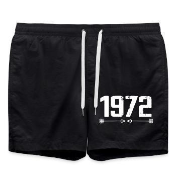 Né en 1972 Vintage 53 ans Cadeau d'anniversaire 54 - Short de bain - noir - Devant - AI Model Male 185 light (185cm)
