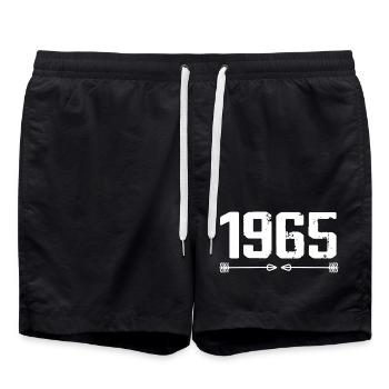 Born in 1965 Vintage 60 Years 61 Birthday Gift - Swim Trunks - black - Front - AI Model Male 185 light (185cm)