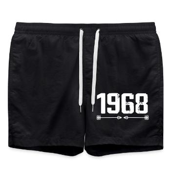 Born in 1968 Vintage 57 Years 58 Birthday Gift - Swim Trunks - black - Front - AI Model Male 185 light (185cm)