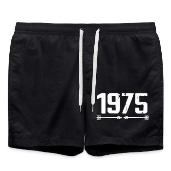 Born in 1975 Vintage 50 Years 51 Birthday Gift - Swim Trunks - black - Front - AI Model Male 185 light (185cm)