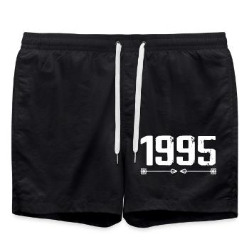 Né en 1995 Vintage 30 ans Cadeau d'anniversaire 31 - Short de bain - noir - Devant - AI Model Male 185 light (185cm)