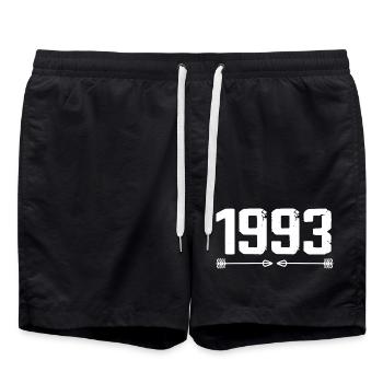 Né en 1993 Vintage 32 ans Cadeau d'anniversaire 33 - Short de bain - noir - Devant - AI Model Male 185 light (185cm)