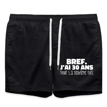 Bref J'ai 30 ans Pour La Deuxième Fois - Short de bain - noir - Devant - AI Model Male 185 light (185cm)