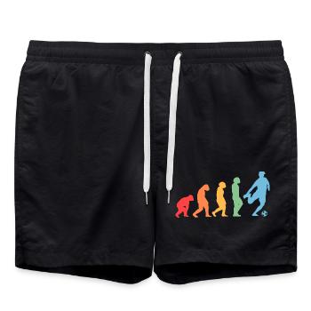 Fußballspieler Evolution Fußball - Badeshorts - Schwarz - Vorne - AI Model Male 185 light (185cm)